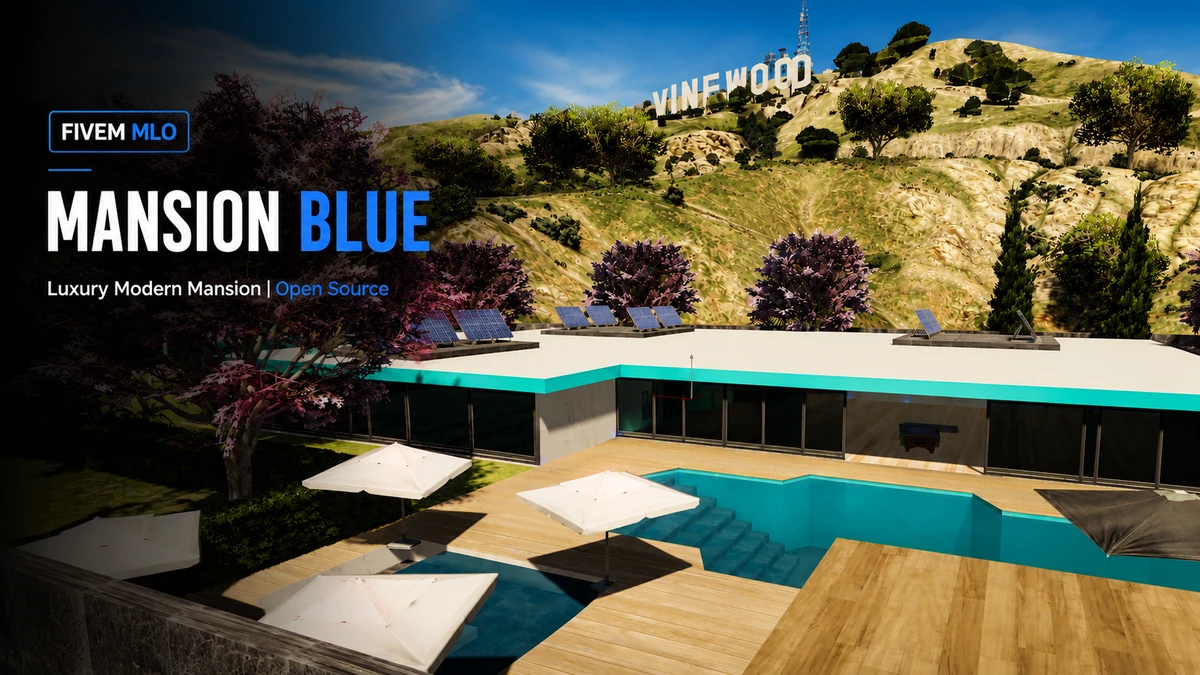 Mansion Blue MLO FiveM | Luxury Modern Mansion | Open Source